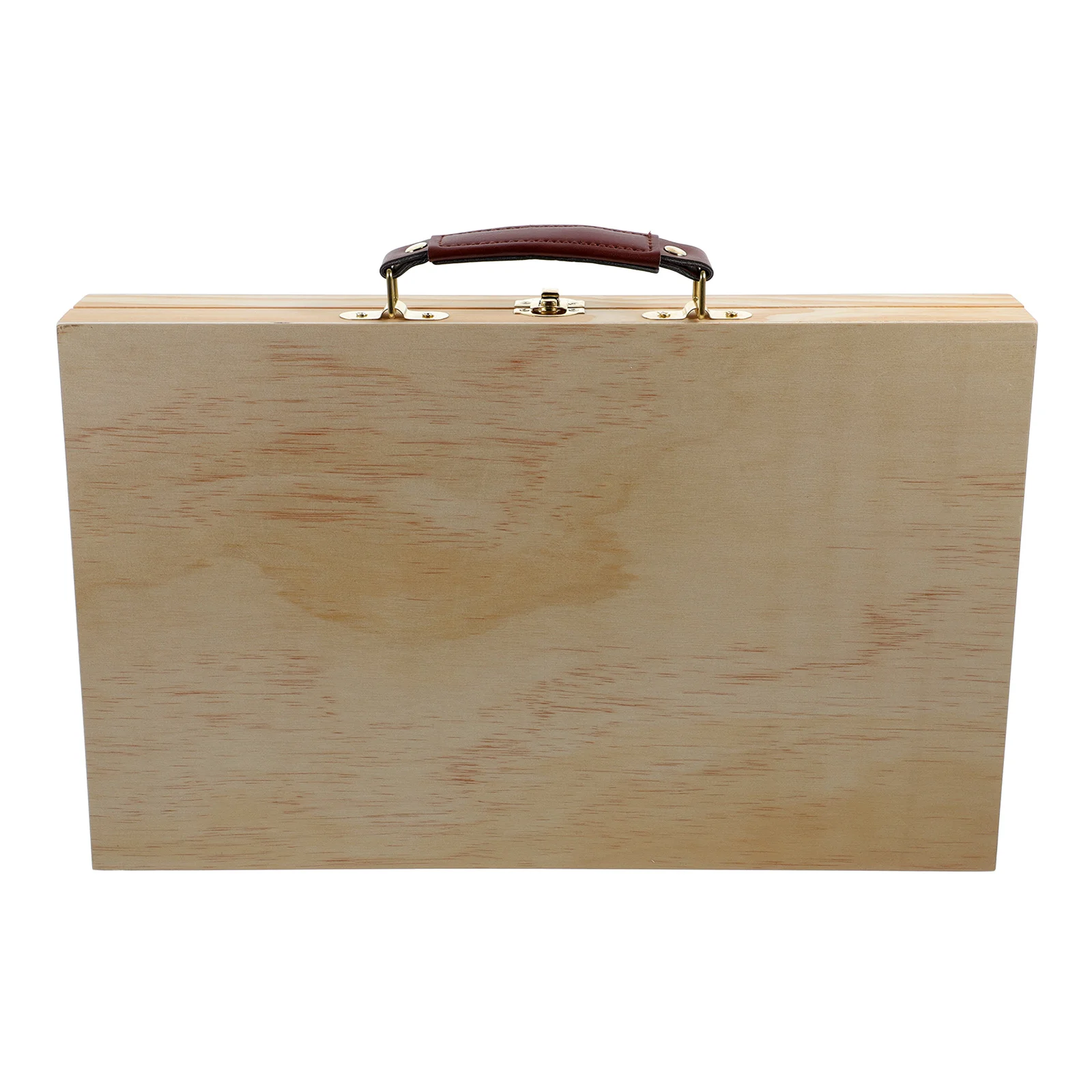 Portable Wooden Paint Box Lightweight Storage Art Case Drawing Tool ganizer Durable Handle Sturdy Design Locking Clasps Secure