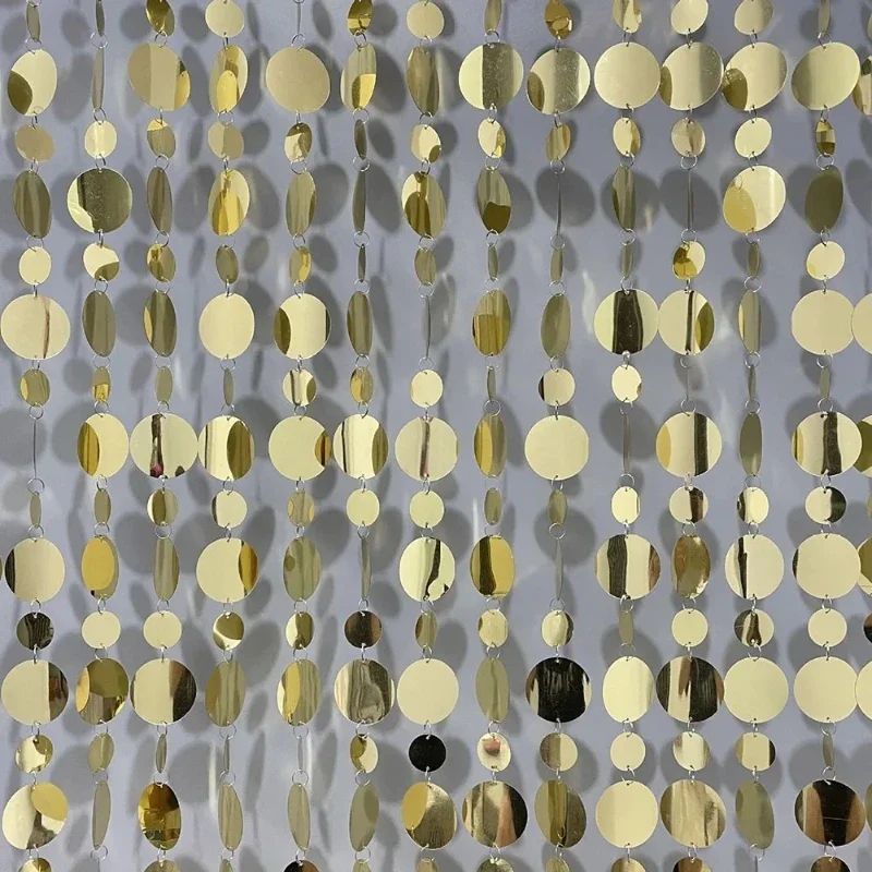 10 Streifen 100 cm runder Pailletten-Regenvorhang Gold Silber Kunststoff Vorhang Hintergrund Dekoration Hochzeit Geburtstag Party Dekoration – Detail 3
