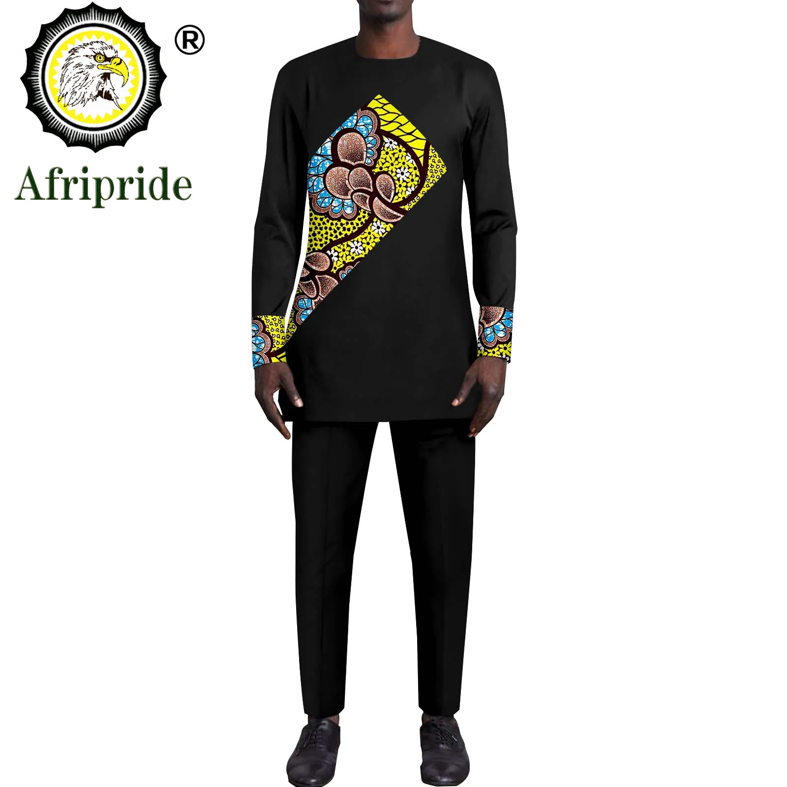 African Suits for Men Dashiki Print Top Pant Set 2 Pieces Outfit Set Streetwear Africa Clothing Bazin Riche Plus Size A2216153