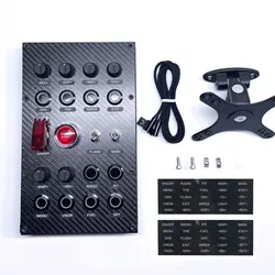SIMDT Button Box SIM Racing Control Box Racing Simulator with Carbon Fiber Panel + Aluminum Back Shell