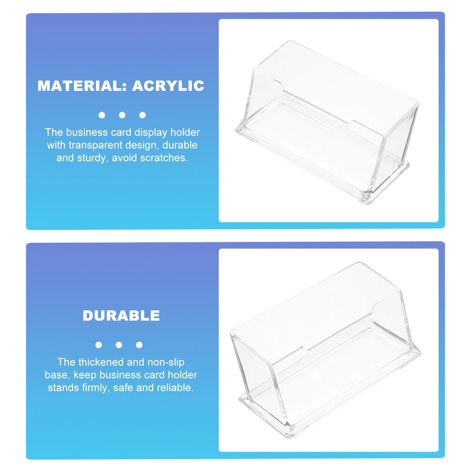 3Pcs Premium Material Business Card Stand Large Capacity Transparent Design Office Desktop Organizer Desktop Business Card Box