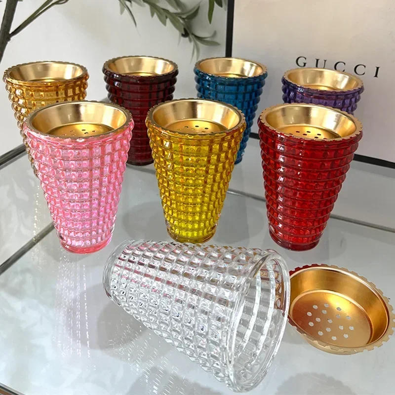 Creative Arab Glass Incense Burner Multifunctional Clear Crystal Vase Aromatherapy Stove Censer Oud Boohork Burner Home Decor