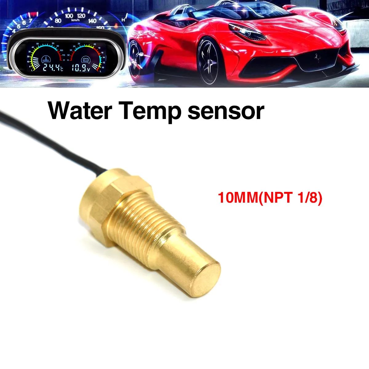 Water Temperature Sensor 10MM 12MM 14MM 16MM 17MM 21MM 50K Head Plug Car Truck Car 1/8NPT 3/8NPT Water Temp Sensor 12V/24V