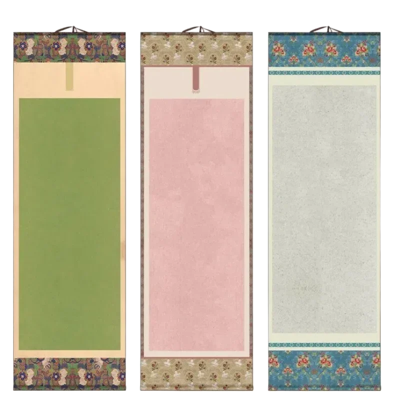 Blank Half Ripe Xuan Paper Scroll Calligraphy Painting Rice Paper Hanging Scroll Creative Cultural Hanging Vertical