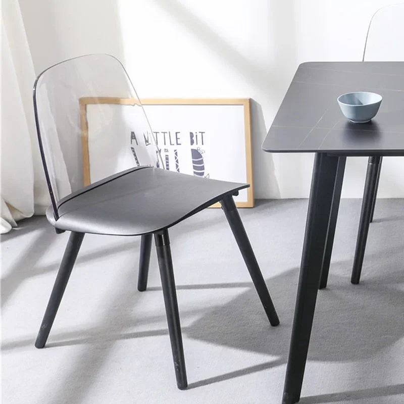 

Nordic style master design simple household commercial milk tea coffee restaurant plastic back chair black and white makeup