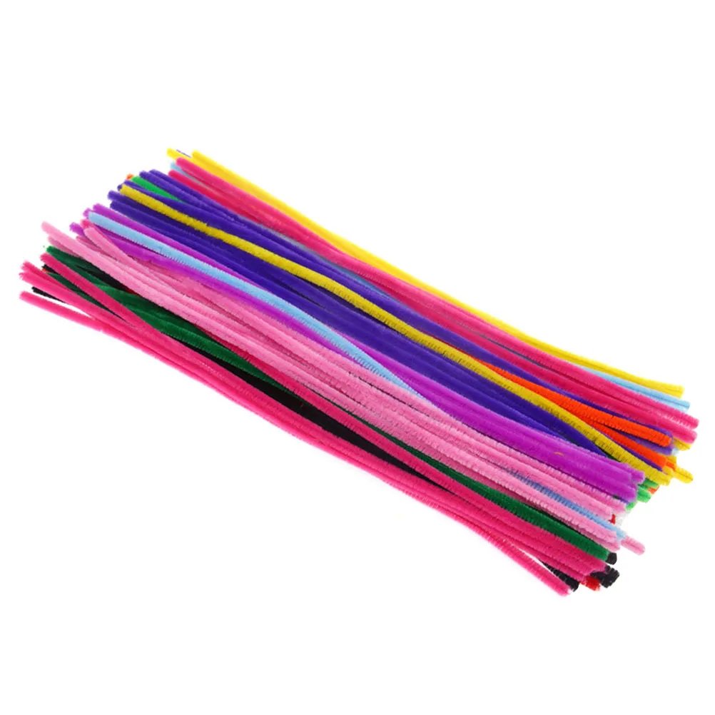 100 pçs hastes de chenille diy kits de artesanato para crianças modelagem twistable varas dobráveis suprimentos de arte criativa educacional artesanal