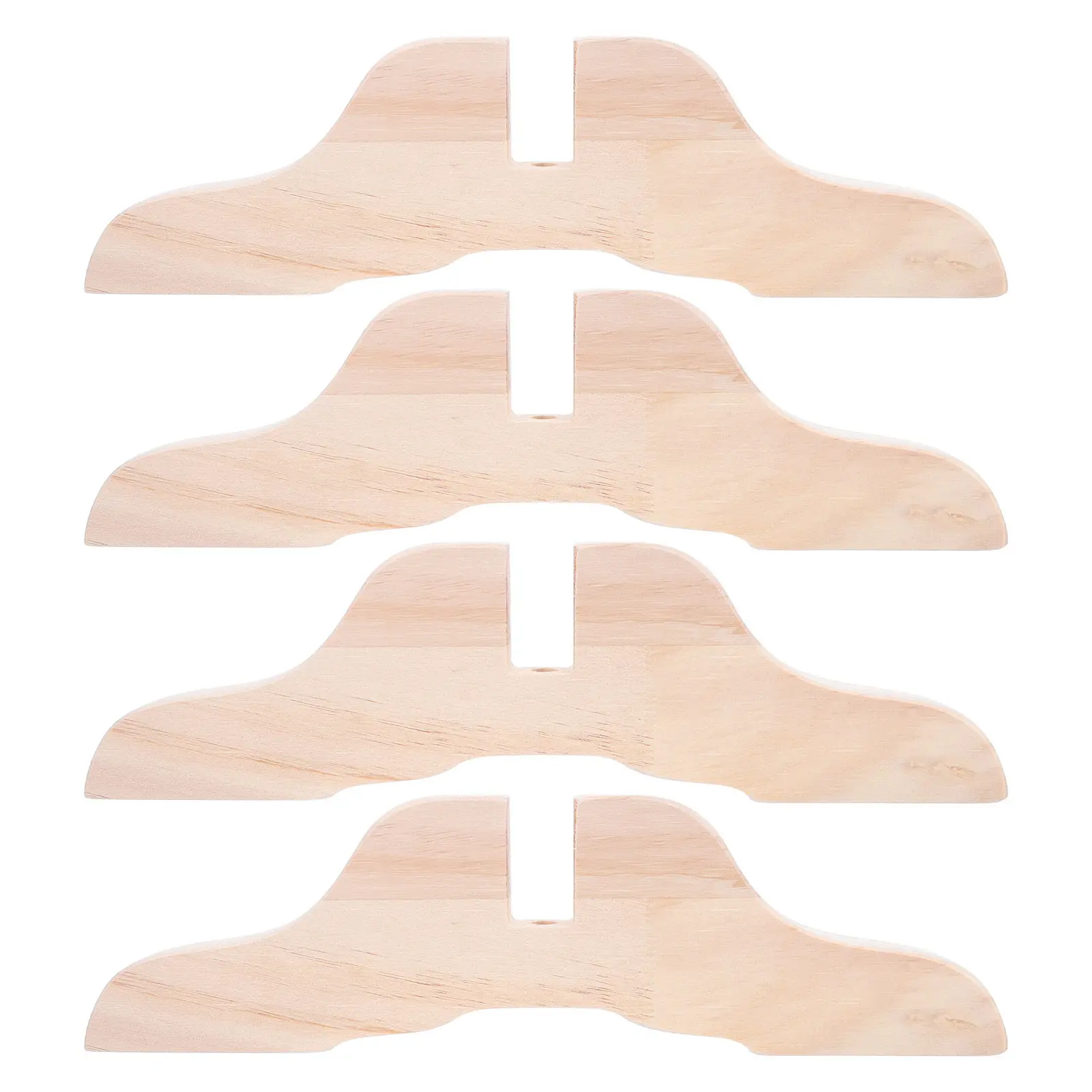 4Pcs Room Divider Stand Base Khaki Wood Support Easy Install Folding Screen Partition Feet Privacy Screen Holder for Home Office