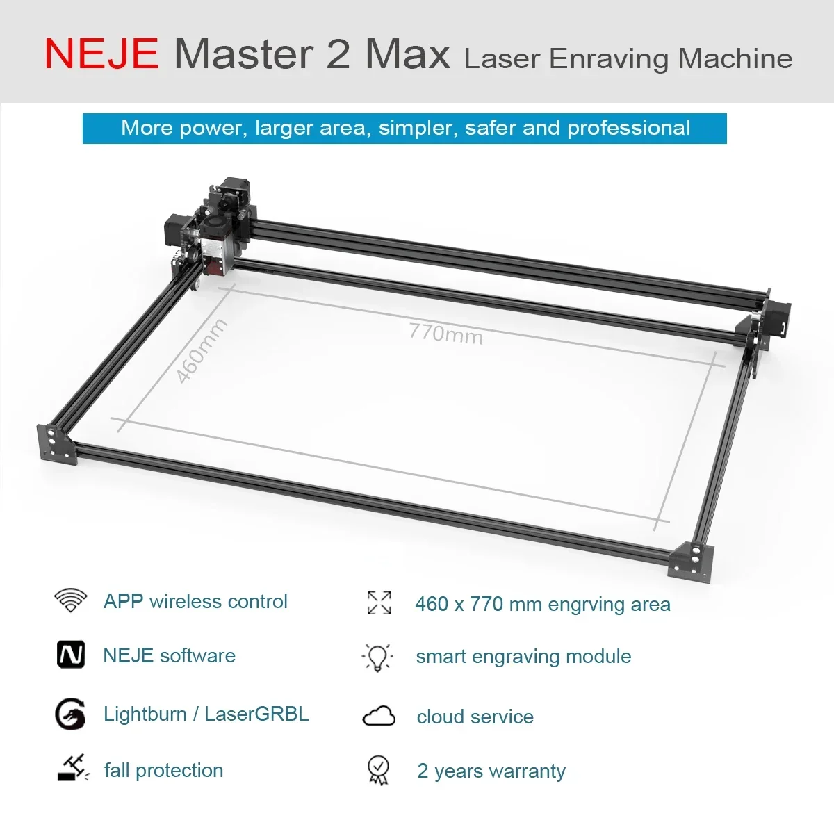 NEJE Master 2S Max 30w 460*810mm Gravurschnur Schneidschneider für Meta