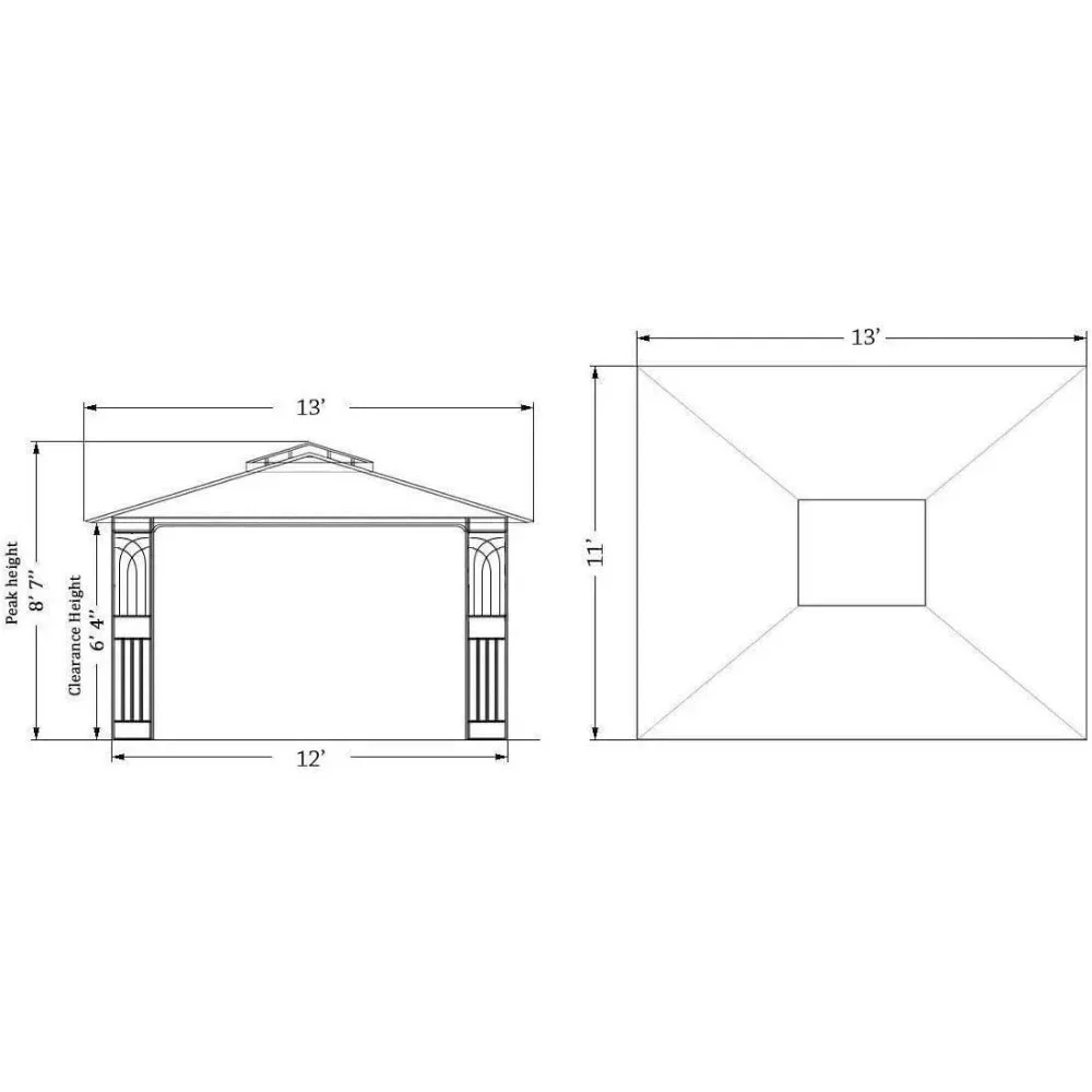 Regency 10x12 Gazebo with Mosquito Netting, Plant Rings, Corner Shelves, Ground Stakes and Center Hook Garden Buildings