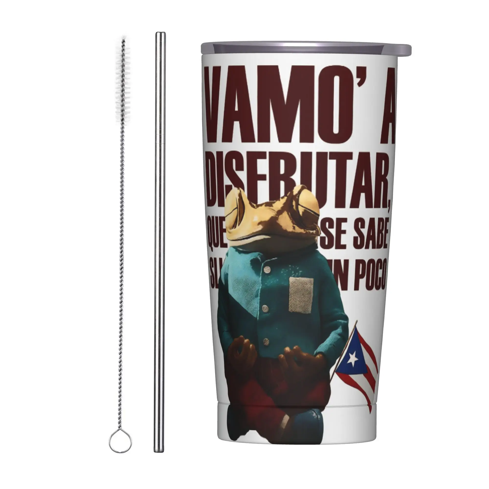 Bad Bunny DTMF Tour 2026 Insulated Tumbler with Straws  Stainless Steel Thermal Mug Outdoor Portable Car Bottle Cups 20oz