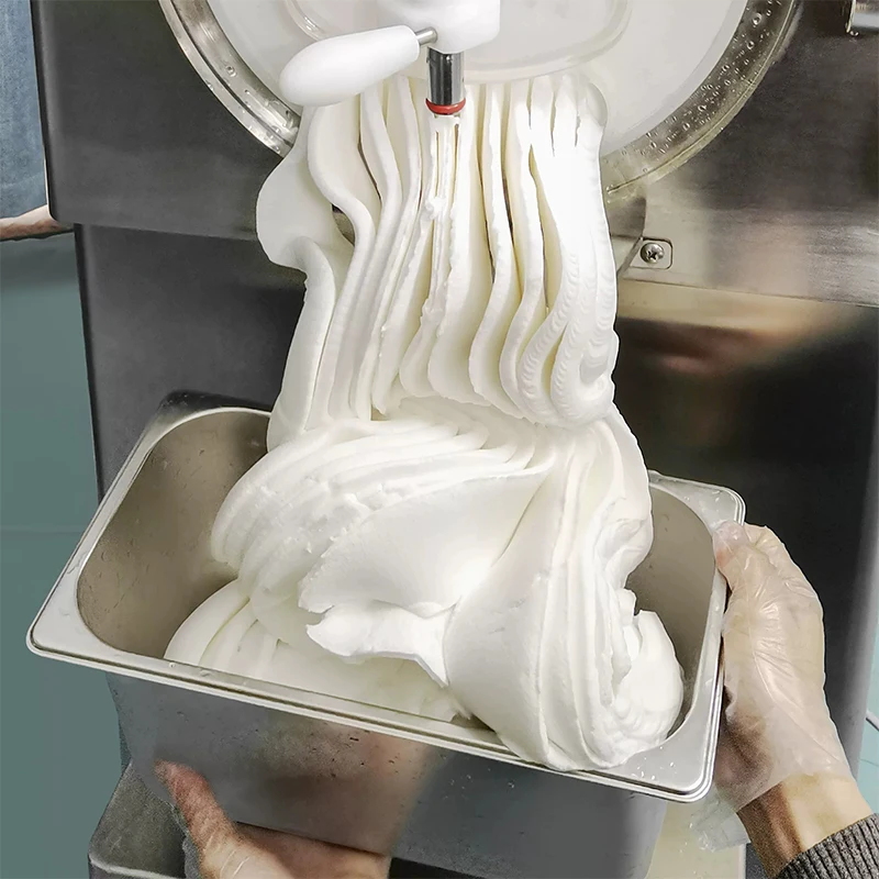 2200W Countertop Hard-Serve Ice Cream Machine, 48 L/H, Commercial Production Equipment for Cafeterias, Stainless Ste(Customized)