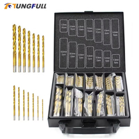 99PCS High Speed Steel Ti-plated Twist Bit Set 1.5-10mm Titanium Coated Surface Drilling Metal DIY Home HSS Metal Drilling Hole