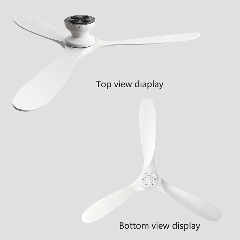 42/52/60 Inch Low Floor Ceiling Fan 3 Wooden Blade DC Motor Electric Fan with Remote Control for Living Room Dining Room Bedroom image 5