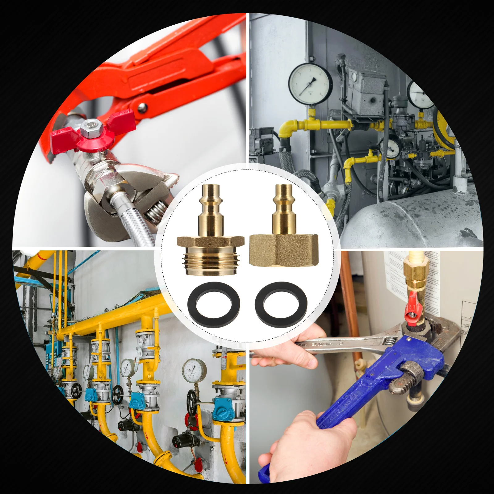 

2 pcs Quick Connector For Expanding Hose Joint Heavy Duty Solid Copper Male Pipe Adaptor Garden Watering Equipment Thread