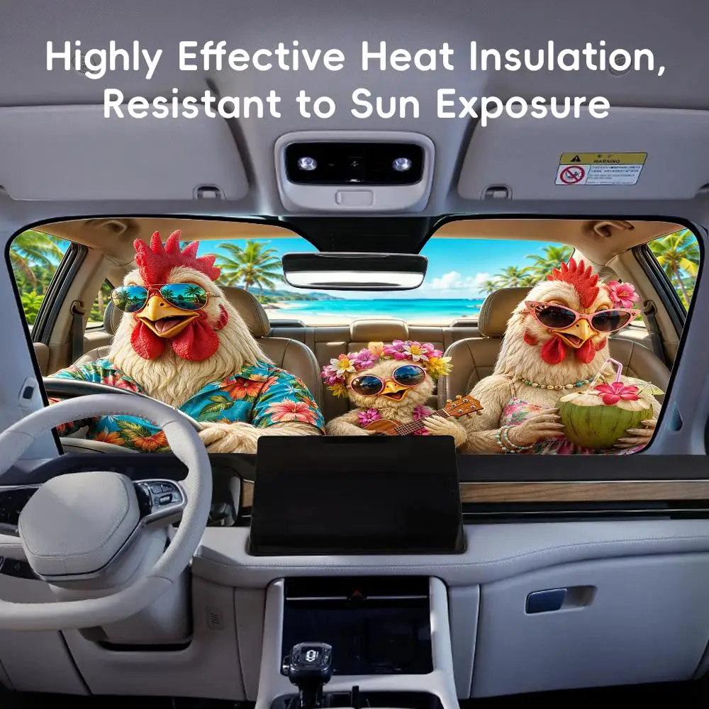 Chicken Boss Sun Visor Car Sun Shade Front Windshield Coverings Blocker Auto Protector Window Visor Screen Cover
