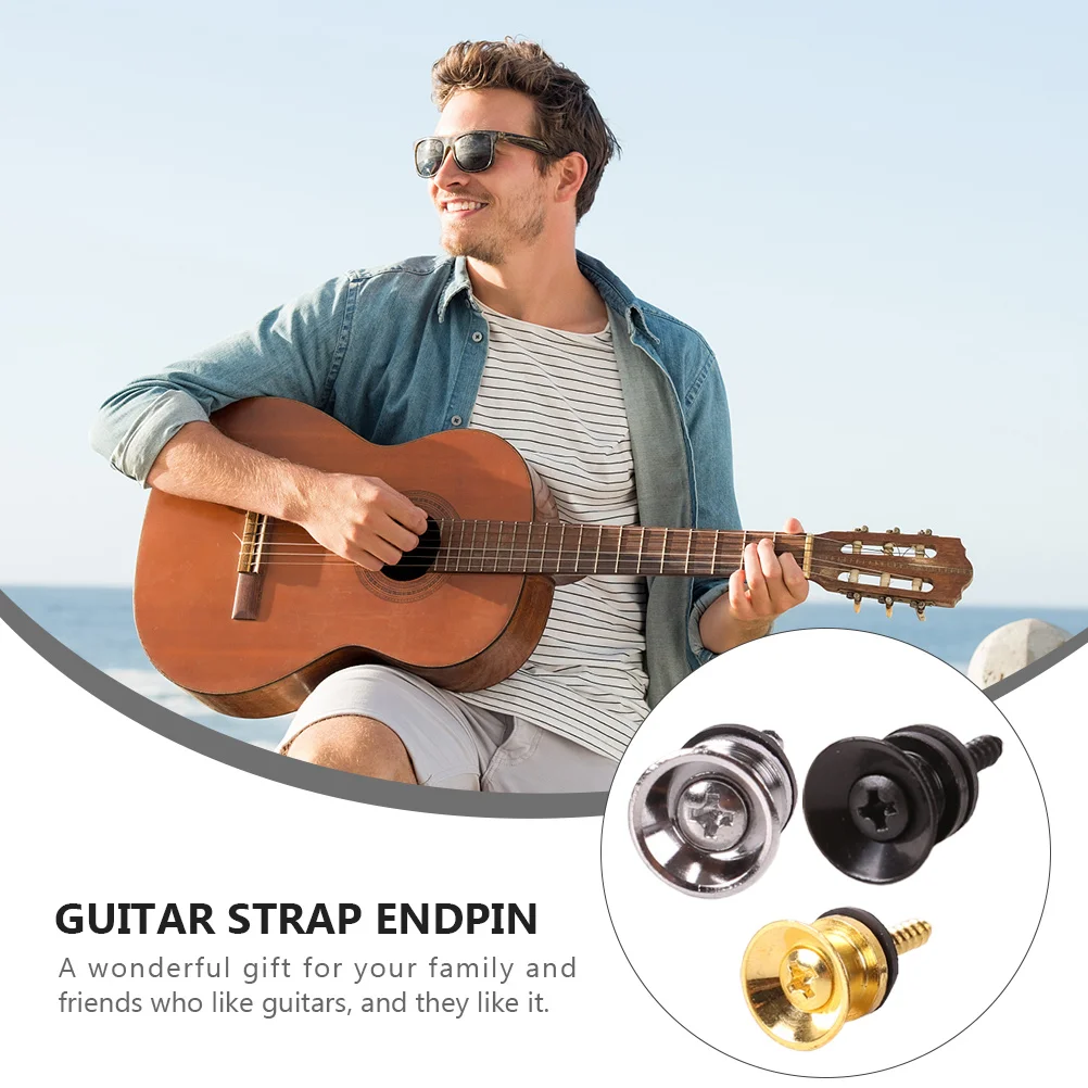 

15pcs Button Durable Iron Guitar Strap Endpin Electric Guitar Accessories Strap Lock Pins Holders For Guitarists Beginners Pros
