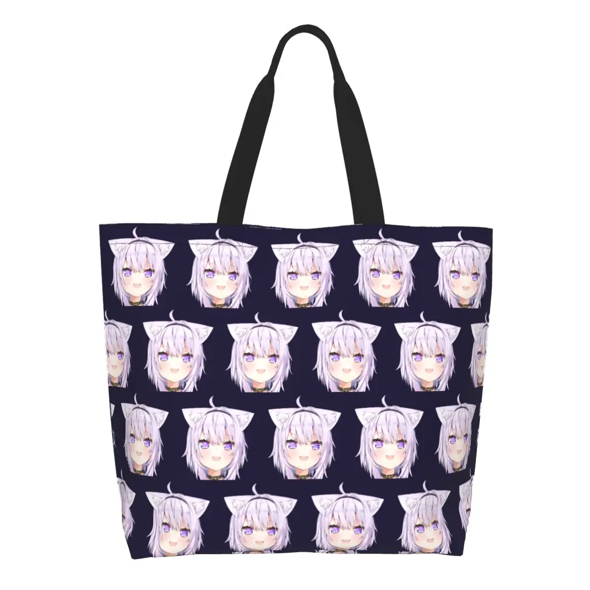 Nekomata Okayu - Hololive Shopping Tote Bag Canvas Large Capacity Shoulder Bags Shopper Grocery Handbag for Women