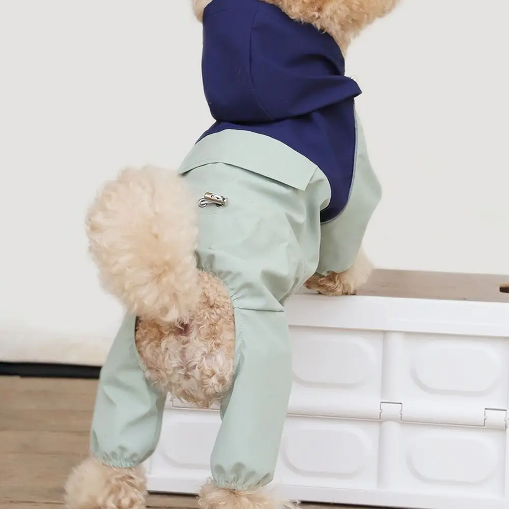 

Fashion Reflective Dog Raincoat Waterproof Breathable Pet Rain Jacket High-Visibility Four Legged Assault Suit Outdoor