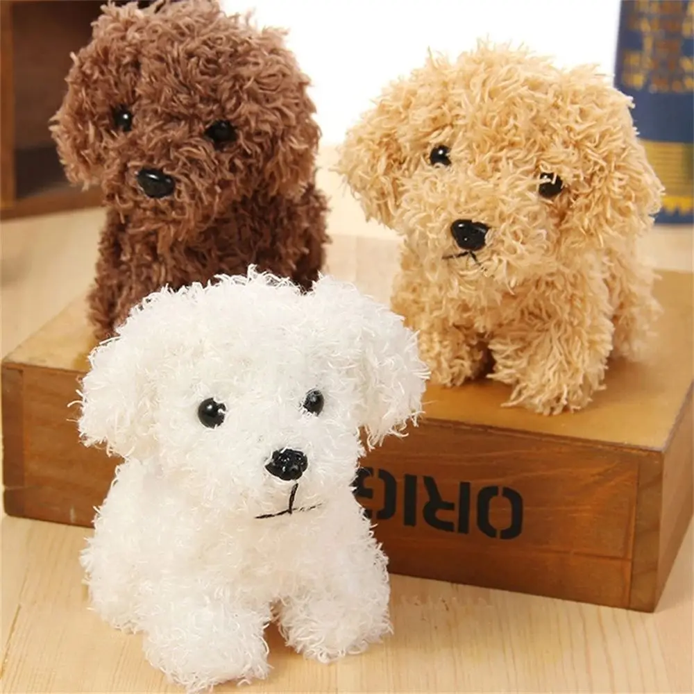 New 12cm Simulation Dog Key Chain Cute Fashion Funny Poodle Dog Plush Toy Ring Pendant Plush Christmas Gift DIY Doll Accessories