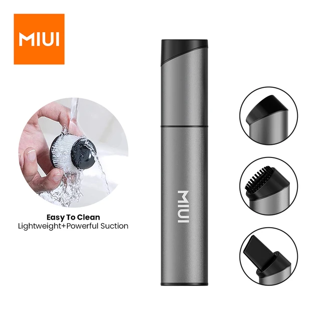 MIUI Mini Portable Vacuum Cleaner Cordless Handheld Vacuum with 3 Suction  heads Easy to Clean for Desktop Keyboard & Car (USB)