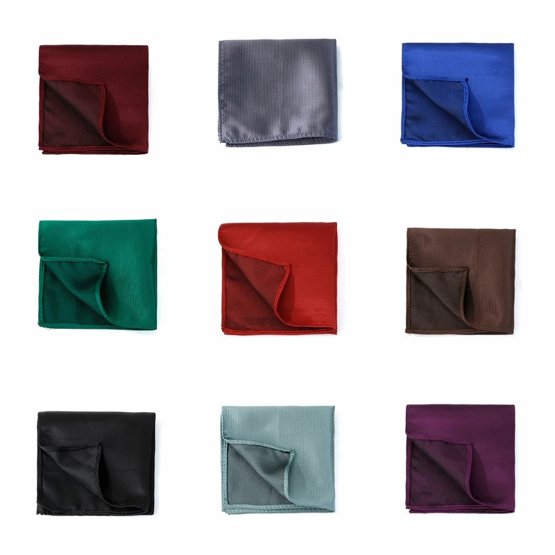 Classic Men Pocket Square Solid Handkerchief Multicolor Classic Suit Stripe Business Pocket Acceossories Handkerchief Men Hanky