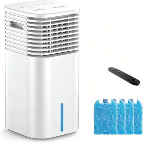 Home office portable air conditioner, off-white plastic unit, 3-in-1 cooling mode, ultra-quiet ventless swamp cooler with 120 o