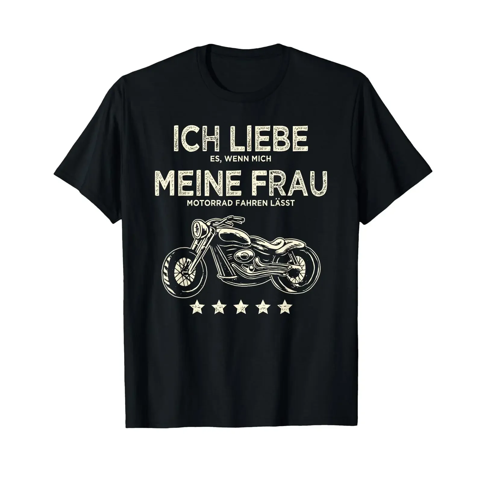 T Shirt with German Text Ich Liebe es wenn Meine Frau Mich Motorradfahren lässt vintage Washed streetwear Breathable