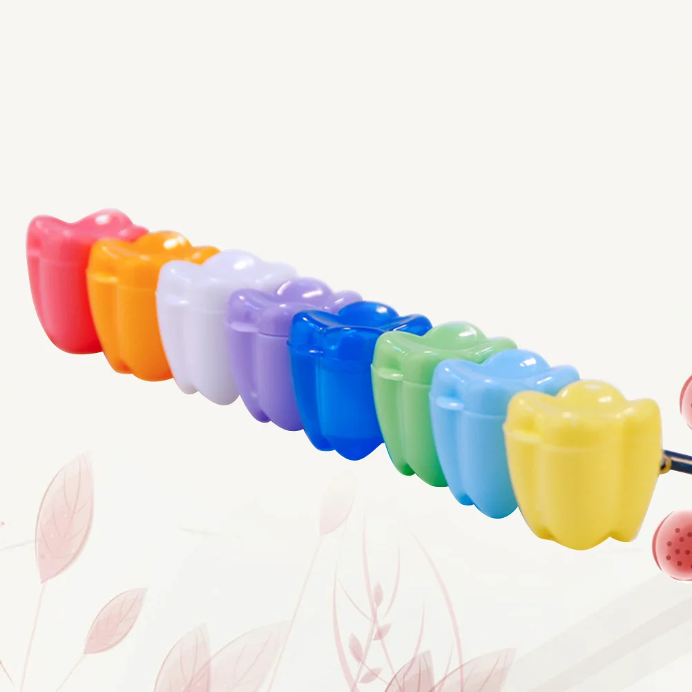 7pcs Plastic Children Teeth Box Tooth Shape Container Storage Box for Kids Baby （Mixed Color) plastic teeth box