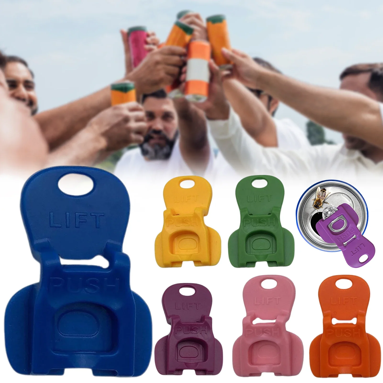 

6/12/24pc Tab Opener Easy Universal Can,Beverage Can Opener Closer Drink Cover Protector Small Portable Bottle Can Open Tool