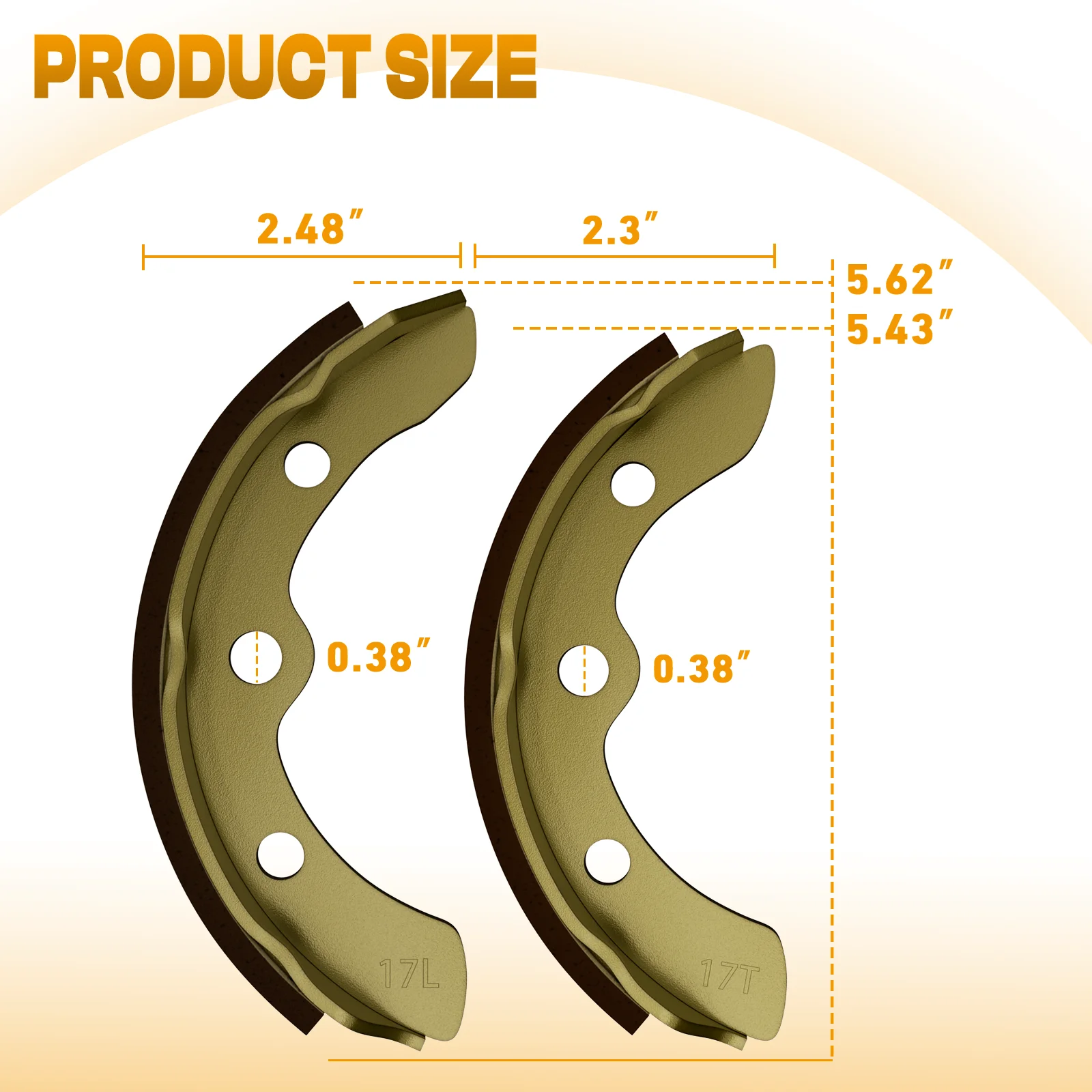 브레이크 슈 (4 개 세트), 클럽 카 1995-up DS & 프리시던트 골프 카트 OEM #1018232-01 101823201