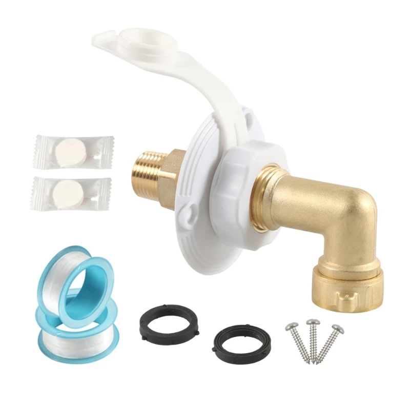 City Water Fill Inlet For Motorhomes Marine Boat Campers With Solid Brass Check Valves Plus Hose Elbow Secure Connection