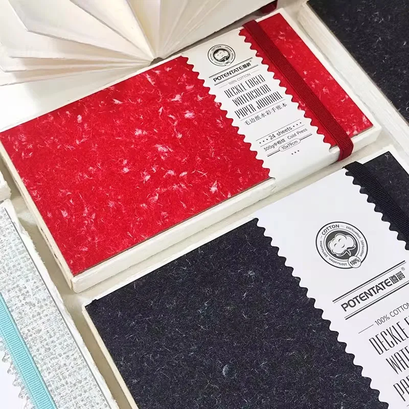 دفتر ألوان مائية مهدب من القطن المحتوي على 300 جرام دفتر رسم ورقي بألوان مائية محددة بالضغط الساخن/البارد لطلاب الفن