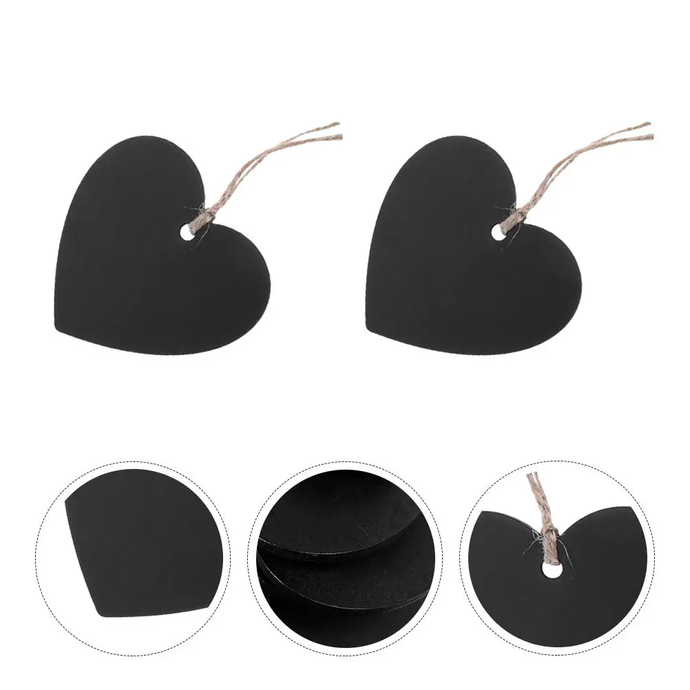 

15Pcs Hanging Mini Heart Shaped Chalkboard Signs Double Sided Wooden Tags for Wedding Home Office Party Message Writing Boards