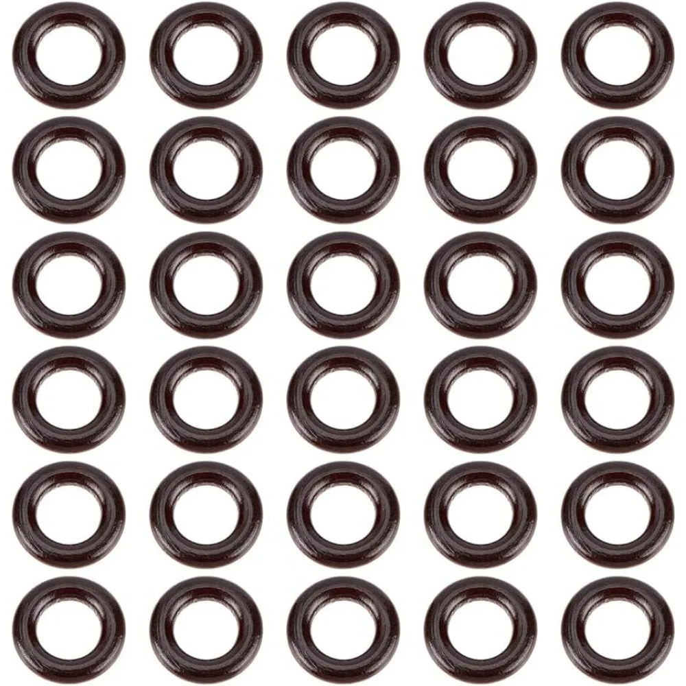 30 Pcs Natural Wood Rings Circles 1.2 Inch Natural Wood Rings Solid Wooden Rings Smooth Wood Ring and Pendant Connectors for