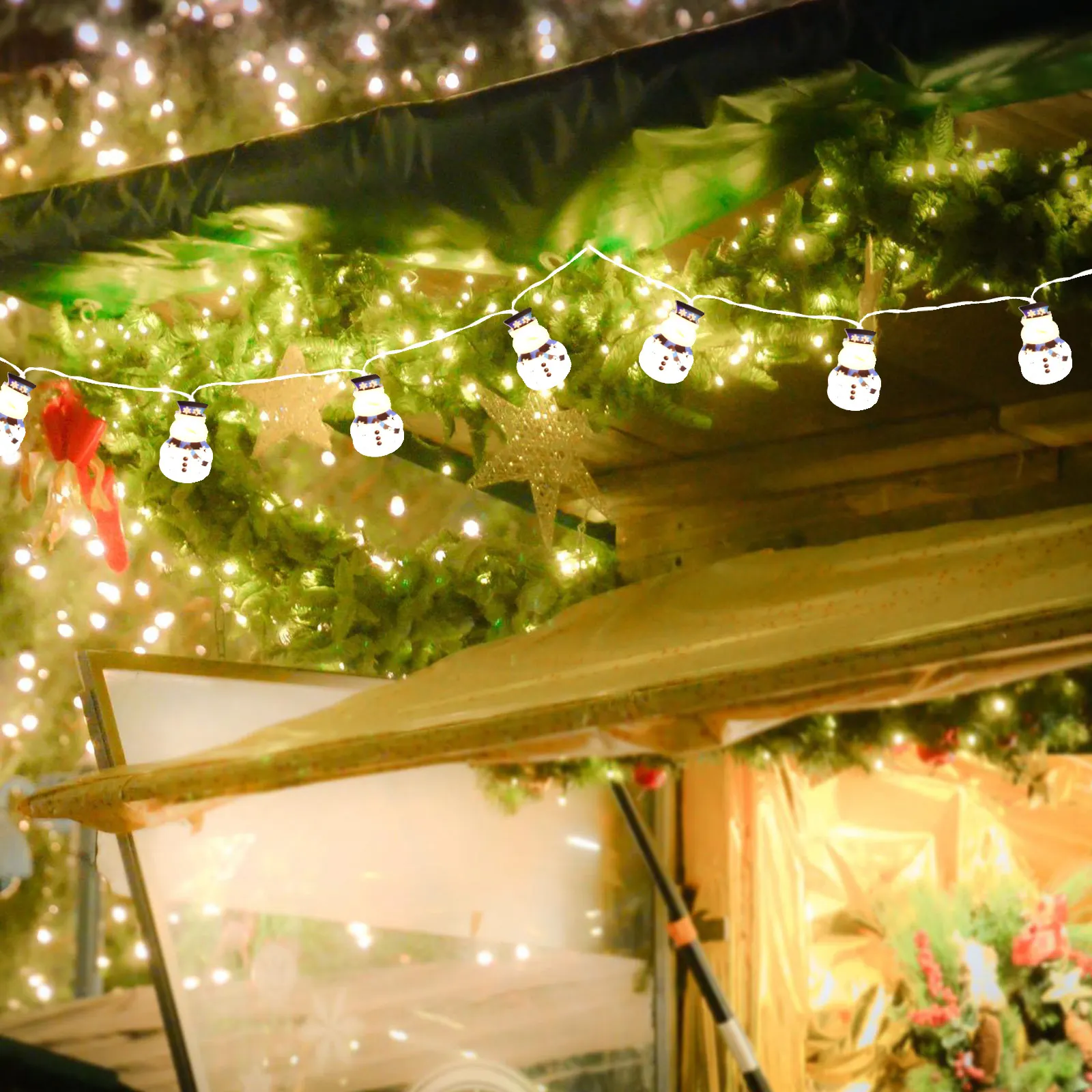 

1Pc Snowman String Light Practical Decorative Christmas Light Easy Installation Outdoor