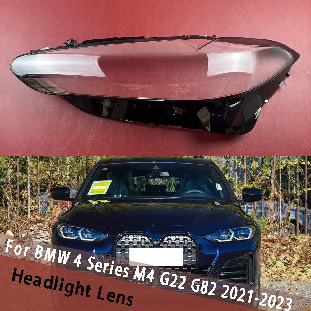 

For BMW 4 Series M4 G22 G82 2021 2022 2023 Transparent Headlight Cover Lampshade Case Headlamp Shell Lens Housing Plexiglass