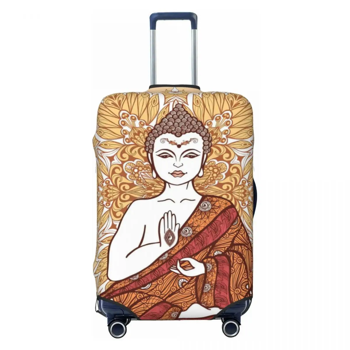 Buddha With Ornamental Mandala Luggage Protective Dust Covers Elastic Waterproof 18-32inch Suitcase Cover Travel Accessories