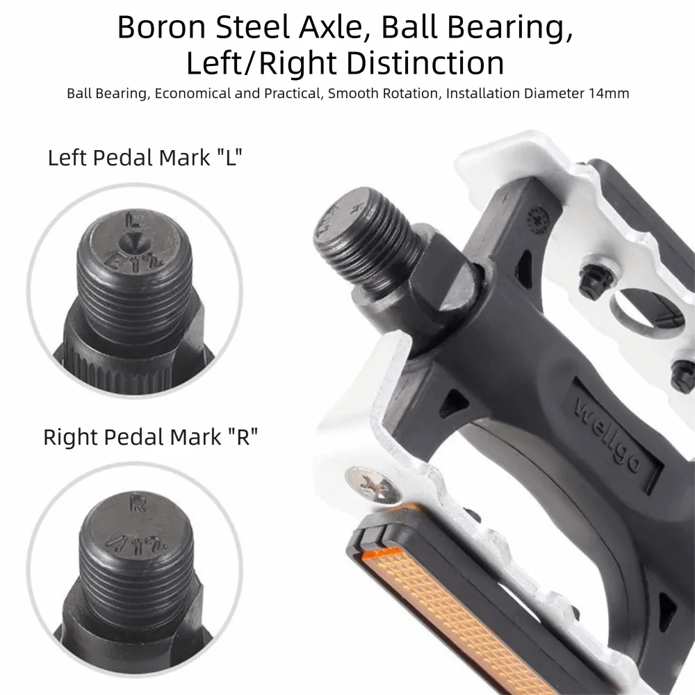 1 Pair High Quality Black Silver Bicycle Pedals 1/2 Axis 9/16 Axis Foot Plat Left&Right Aluminum Alloy Bike Pedal MTB Road Bike