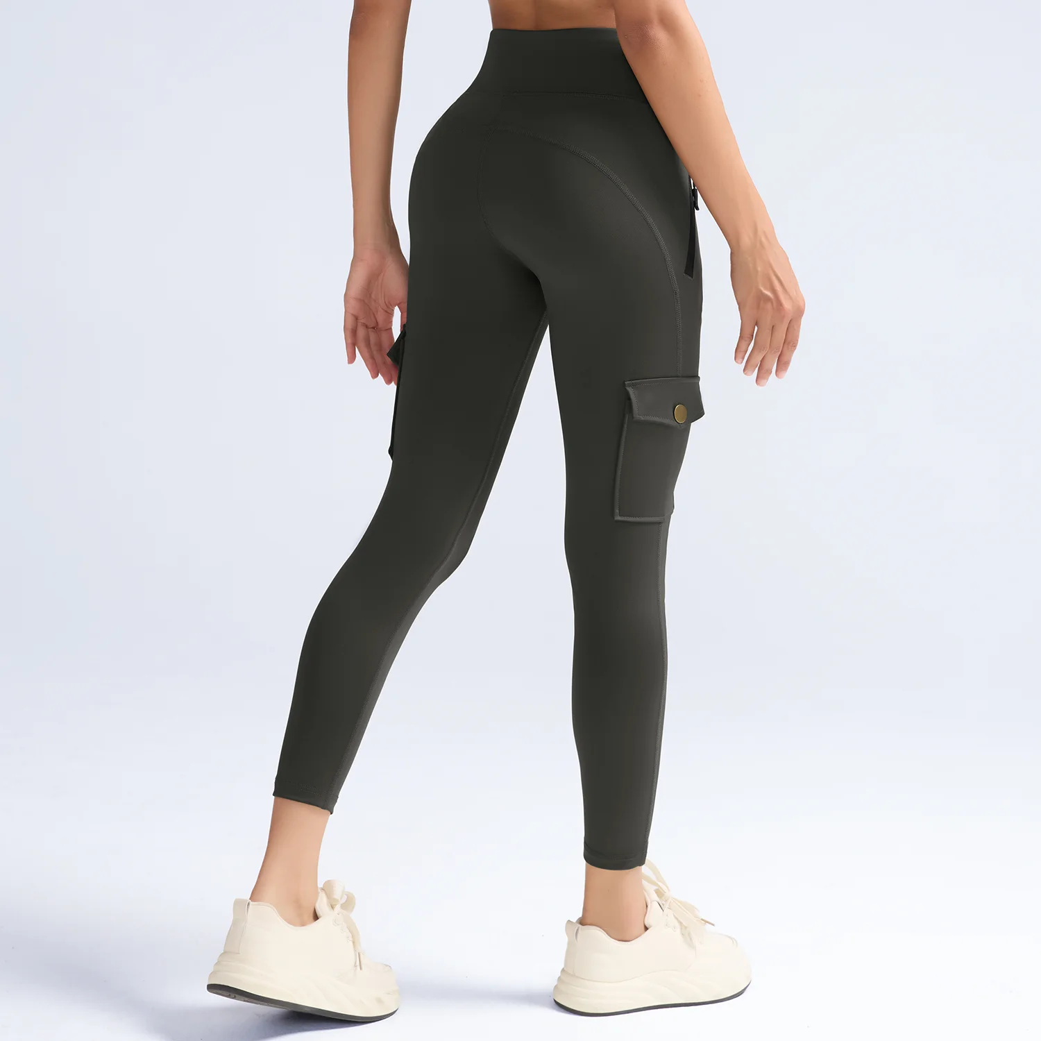 Pockets Gym Leggings Women High Waist Fashion Fitness Pants Skinny Stretch Outdoors Comfortable Sport Leggings