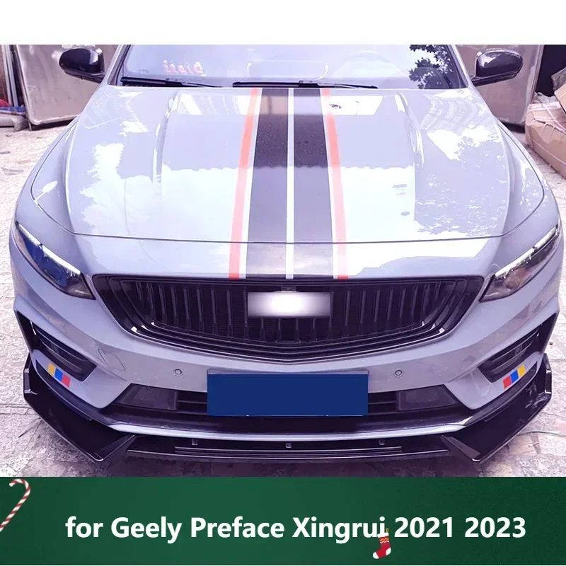 New！ Front Splitter for Geely Preface Xingrui 2021 2023 Bumper Spoiler Gloss Black Skirts Lip Rear Diffuser Body Kit Accessories