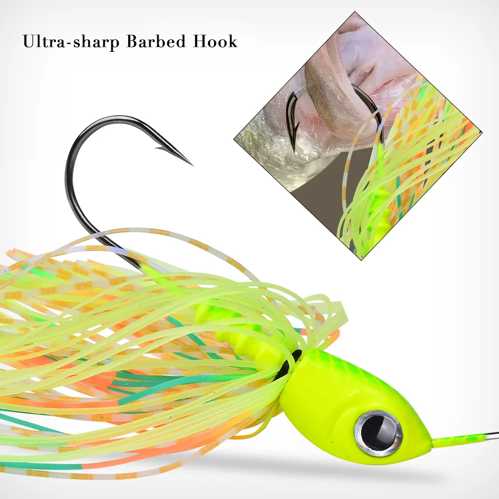 PROBEROS 1/5 Stück Spinner-Köder - Ideal für Barsch, Silikon-Gummi-Jig-Skirt zum Lachs-, Hecht- und Forellenangeln – Detail 11