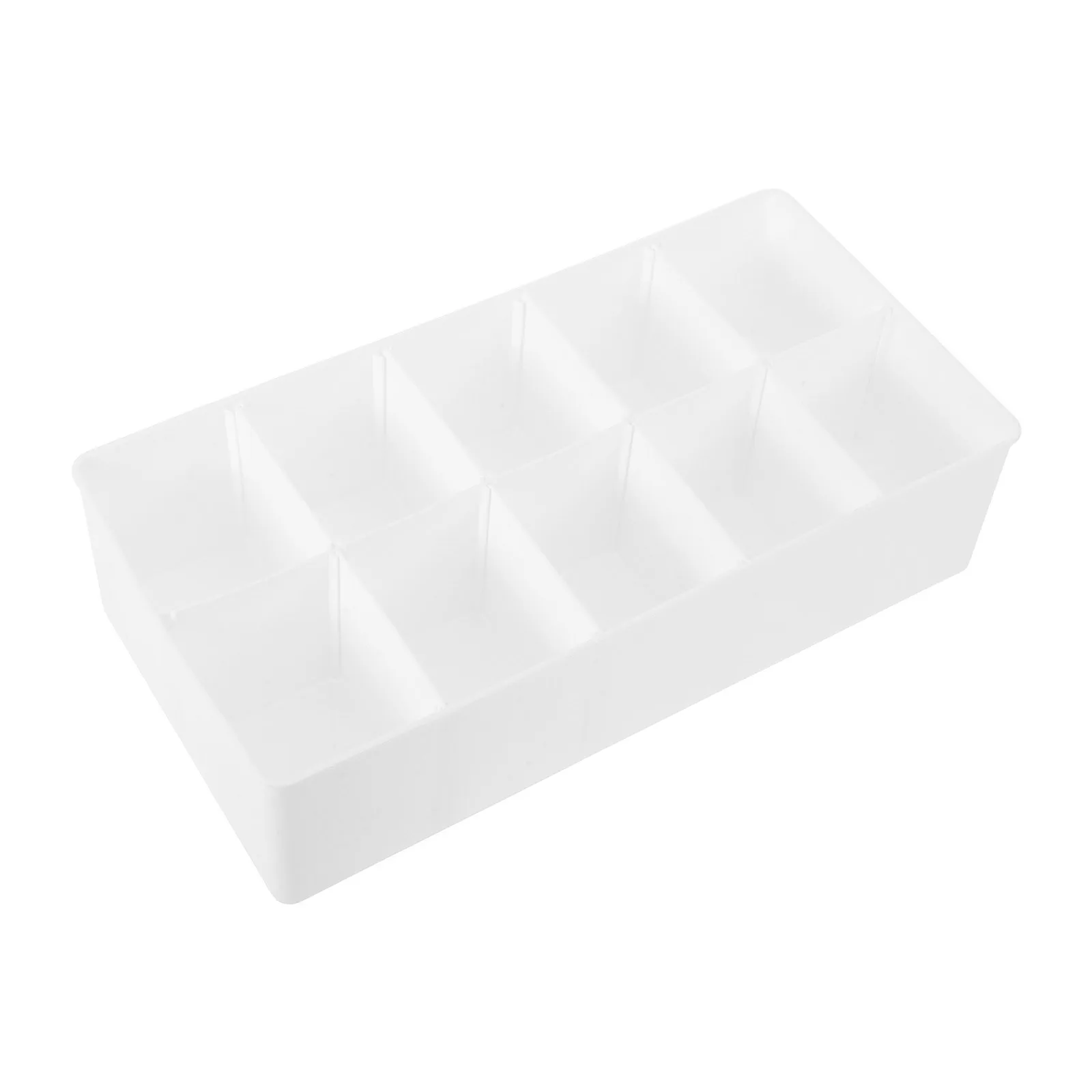 

White Plastic Desk Organizer 10-Compartment Storage Box For Office Home School Supplies Cable Accessories Makeup Art Craft