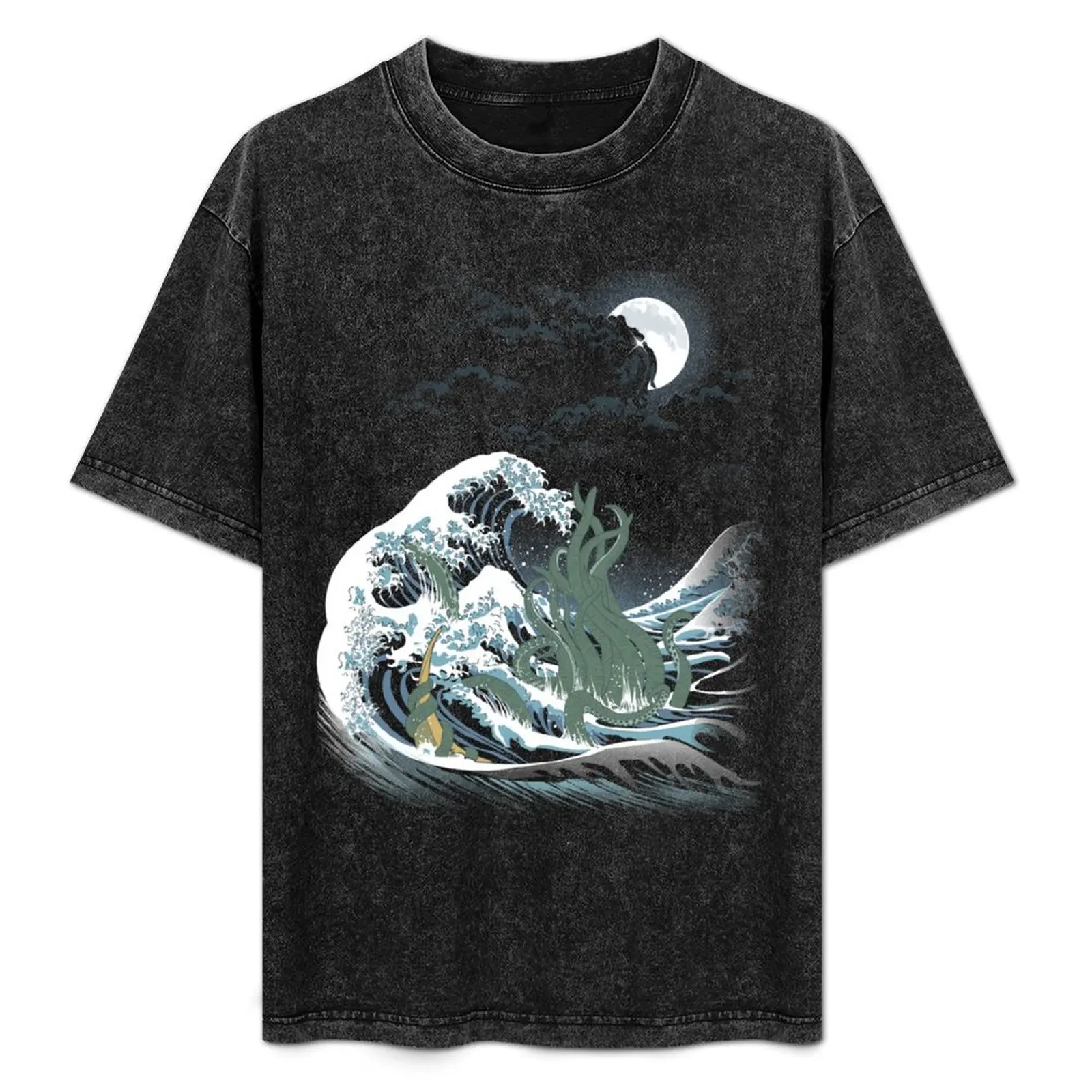 

The Wave Off R'lyeh T-Shirt Large Size Casual Short Sleeve Top