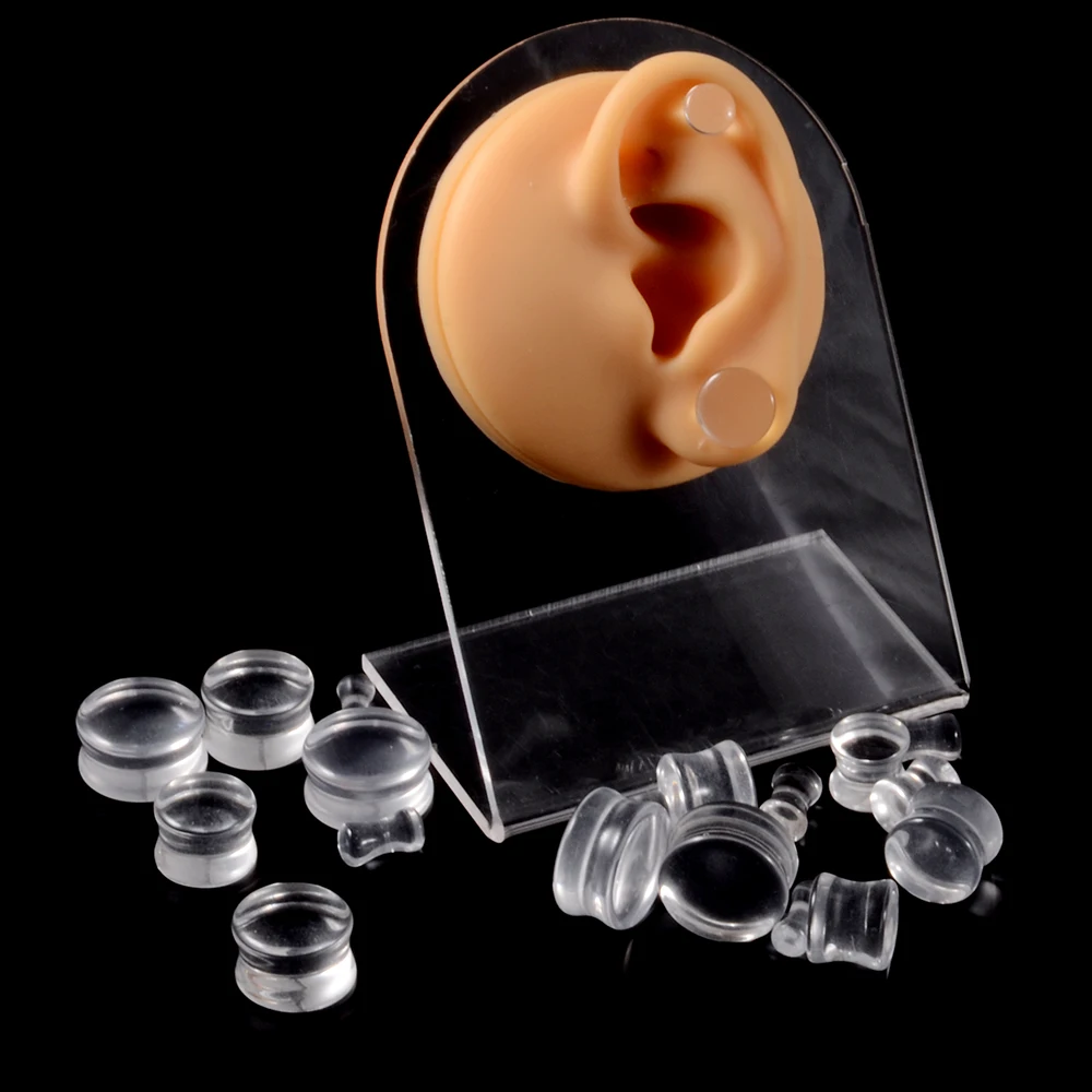4-20mm para akrylowe nauszne wtyczka tunelowa proste style tunele do uszu Piercing podwójne zakrzywione siodło Expander nosze biżuteria do ciała