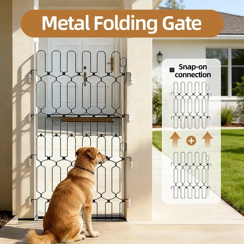 

New Pet Fence Metal Retractable Cat Door Barrier Children's Home Stairs Guard Fence Dog Fence