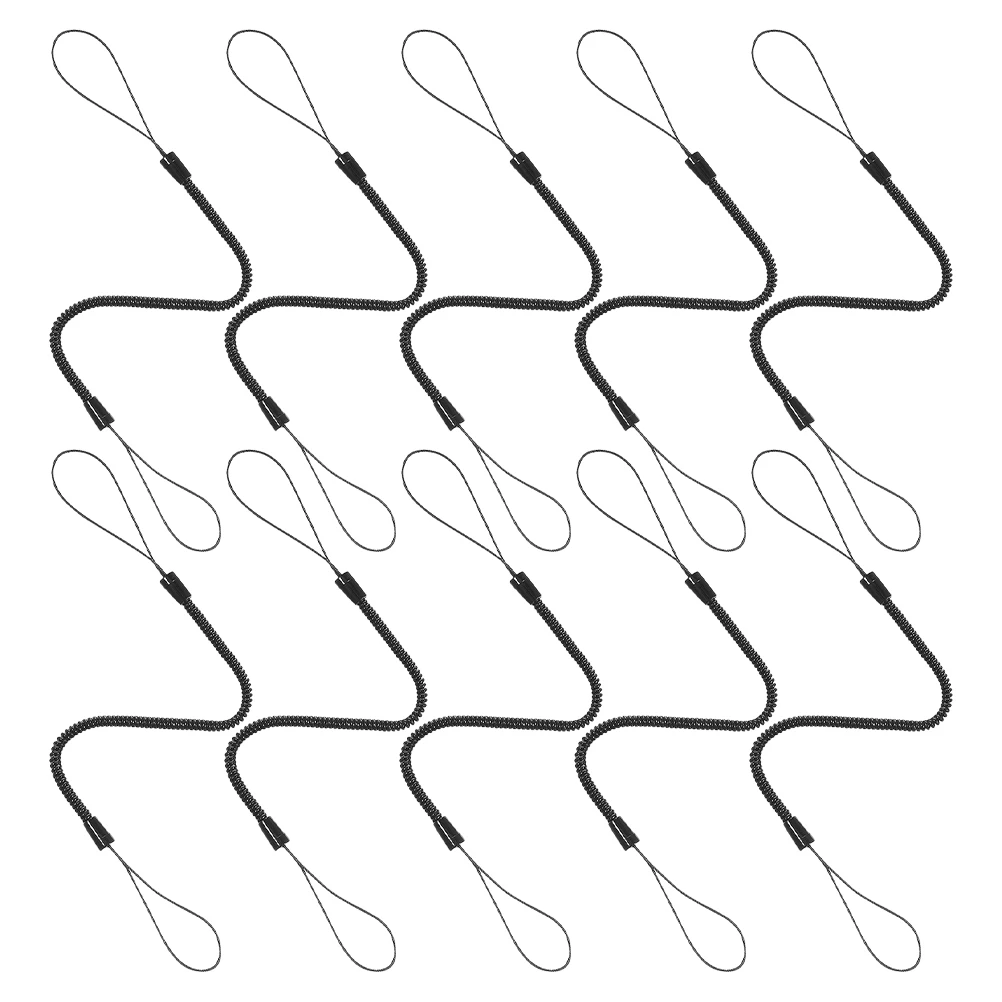 10pcs Stylus Spring Cord Elastic Lanyard Coiled Pen Strap Anti Dropping Rope Plastic Tether Hook For Daily Use
