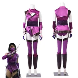 Game Mortal  Mileena Cosplay Komba Costume Full Set Sexy Purple Color Uniform for Women Halloween Cosplay Outfits Carnival Suit