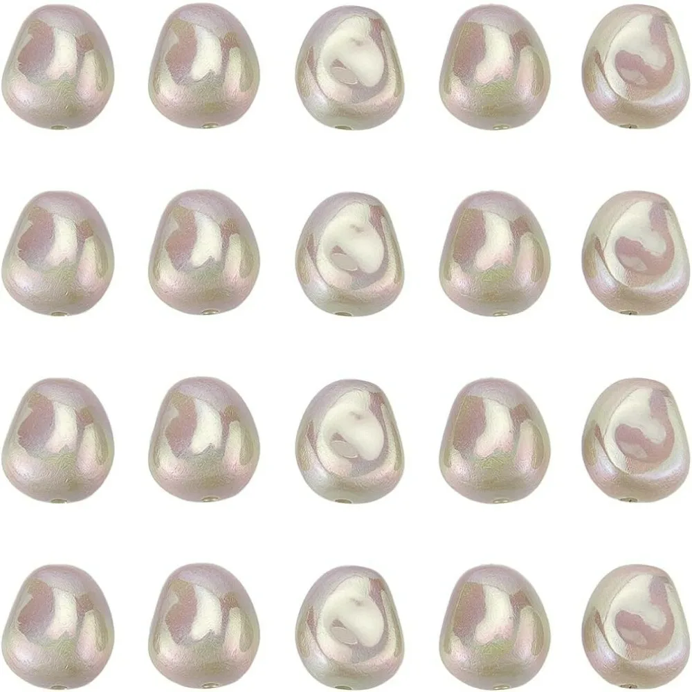 

1 Box 30Pcs Purple Plastic Beads Bulk Imitation Pearls Bead Big Large Baroque Pearl Loose Pearls Charms for Jewelry Making