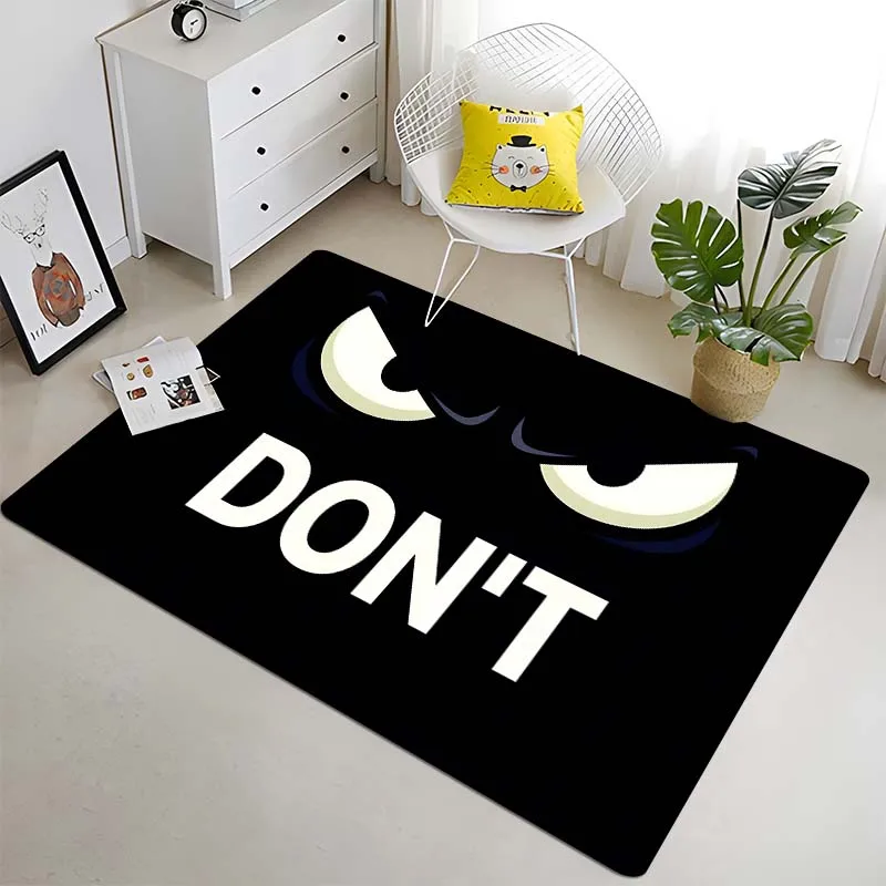 Don't Emote Pattern Floor Rug 15 Sizes Living Room Bedroom Bedside Bathroom Floor Mat Area Rug Carpets Checkroom Home Decoration