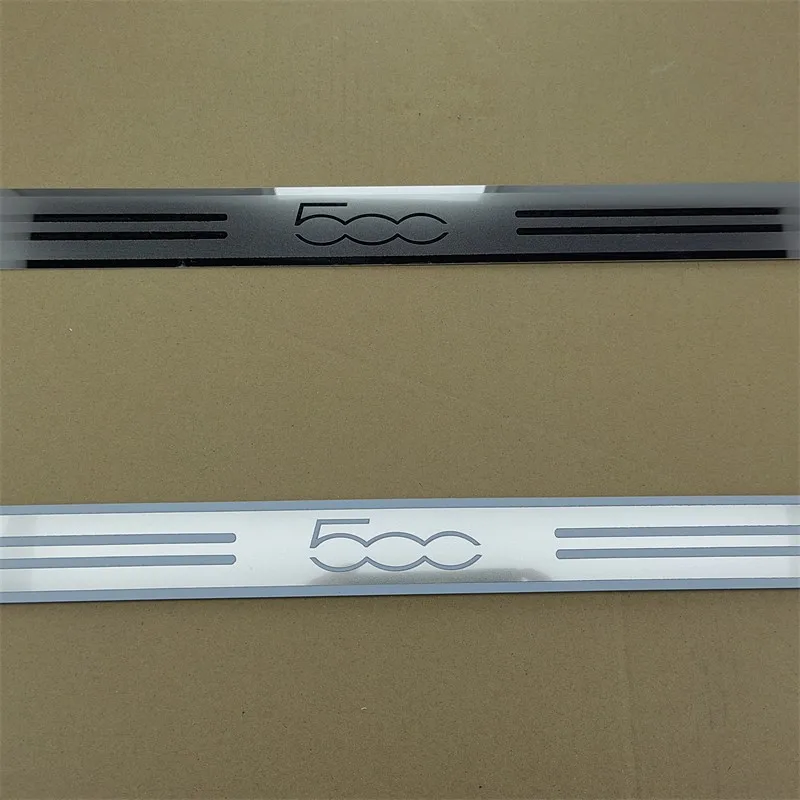 car assecories For Fiat 500 2010 --2018 Door Sill Pedal Scuff Plate Stainless Steel Guard Protector Car Styling Sticker